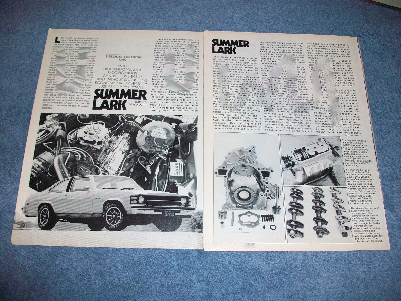 1977 Buick Skylark Vintage 350 Engine Build Article "Summer Lark" eBay