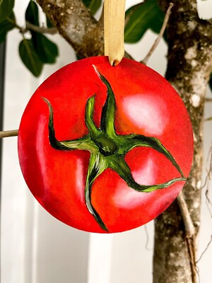 Christbaumschmuck Dekoration Tomate Ölgemälde Handarbeit Kunstwerk zu verkaufen