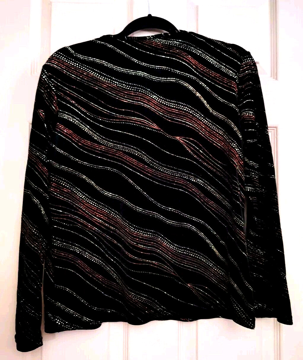 Notations Black Small Polyester Long Sleeve Blouse - image 5