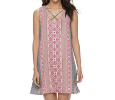 LILY ROSE Cross Cross Front Floral Shift Dress Juniors Small Women's