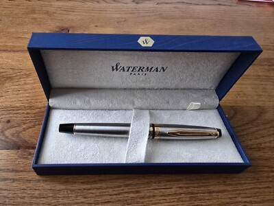 Waterman Expert Rollerball Pen, Stainless Steel With 23k Gold Trim