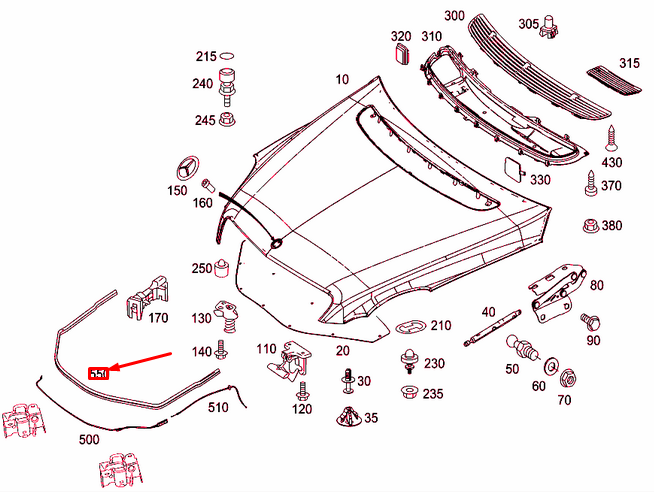 MERCEDES-BENZ R W251 Motorraum-Vorderdichtung A2518890098