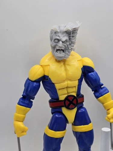 3d Printed Damaged FACE WOLVERINE HEAD 1:12 6" GI Joe Classified/Marvel Legend