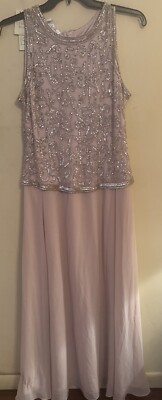 ALEX Evenings Sleeveless Evening Gown Blush/Silver Size 18