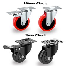 Roller Casters 2" & 4" Swivel Heavy Duty Trolley Furniture (50mm 100mm)