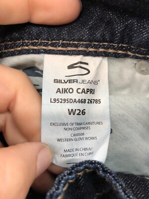 ポケット Silver Jeans Aiko Capri Size 26 Womens Dark Wash Blue | eBay