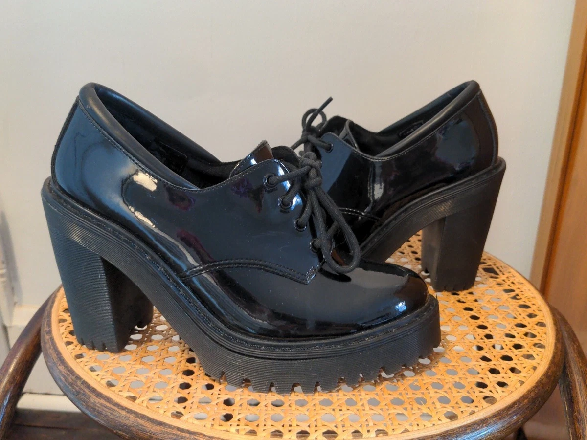 Dr. Martens Patent Leather Heel Boots Salome UK 4 US 6