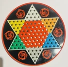 Vintage 1960's Ohio Art Red Tin Chinese Checkers & Checkers Board Game