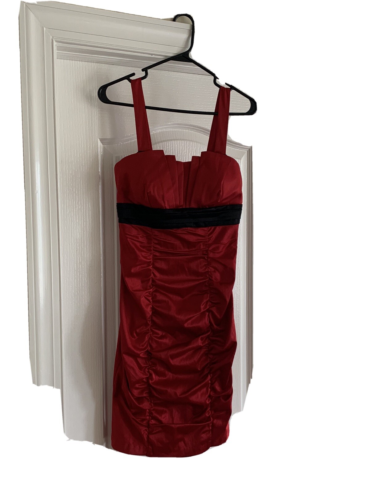 red and black semi formal dress