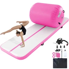 Uimoso 2 PCS Air Track Set Inflatable Tumbling Gymnastics Gym Mat with Pump