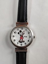 Disney Mickey Mouse Women's Watch 35mm White Dial Black Leather Band 37