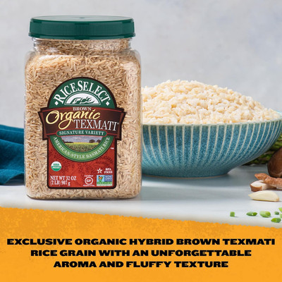 Organic Texmati Brown Basmati Rice, Premium Non-Gmo Gluten-Free Long-Grain Br...