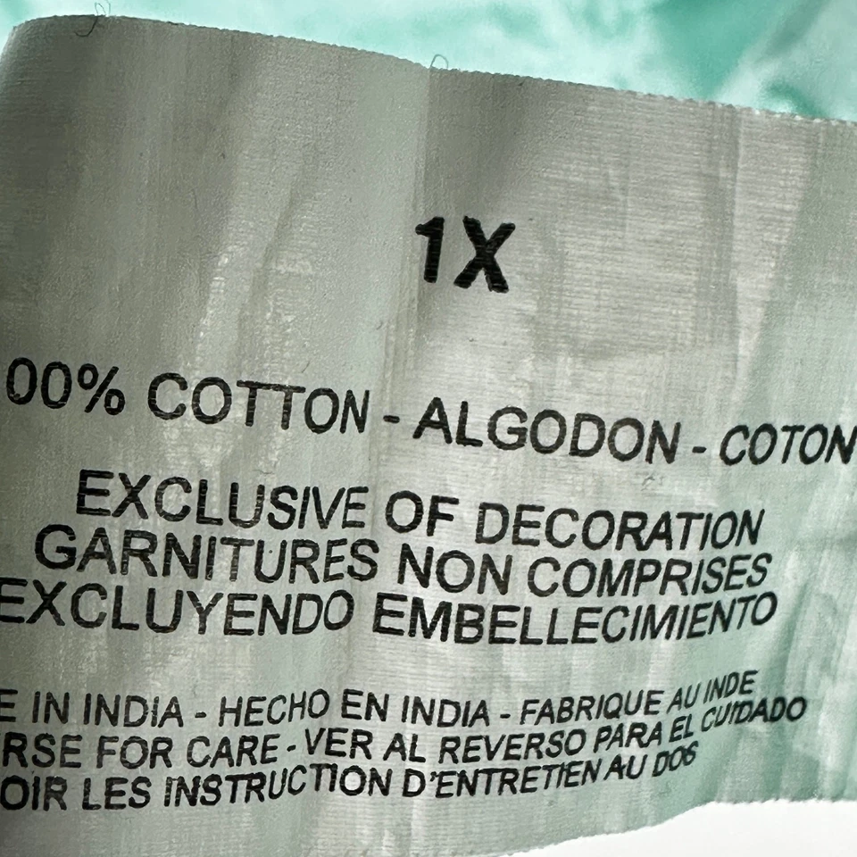 Blusa Gloria Vanderbilt Plus 1X Verde Bordada 100% Algodón Bohemia Campesina Foto 4 de 4