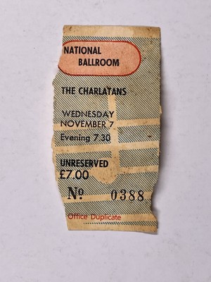 The Charlatans Ticket Stub Orig National Ballroom Wednesday November 7th 1990