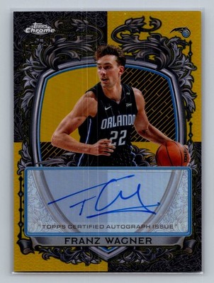 Franz Wagner 2025-26 Topps Chrome Signature Style Gold Refractors #/50 Auto