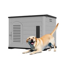 XLarge Durable Plastic Dog House for Big Dogs - Indoor Outdoor Double-Layer I...