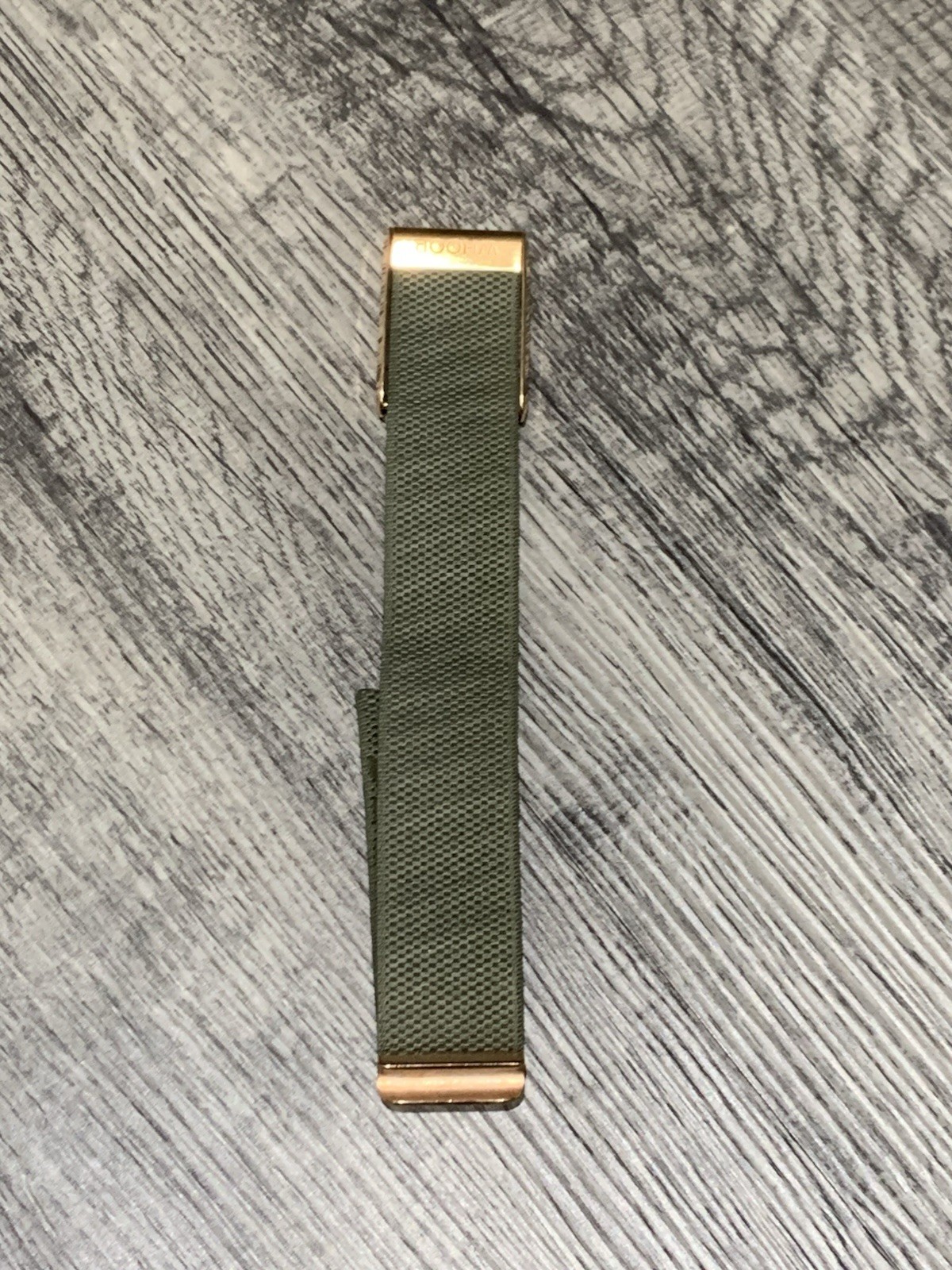 Whoop 4.0 luxeknit band strap with gold/rose hardware
