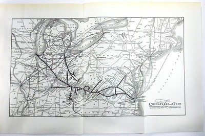 Chesapeake & Ohio Lines - Original 1941 Eisenbahn Systemkarte von Poole Bros.