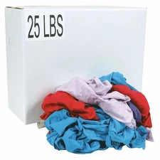 New Cotton Cloth Rags, T-Shirt, Assorted, Colors Vary, 25 Lbs, G440025pc