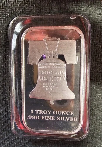 1 oz SD Bullion Brand "Proclaim Liberty Bell" Silver Bar,  .999