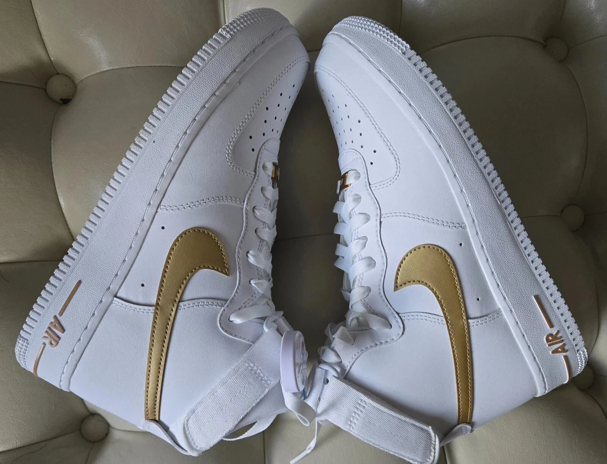 Nike Air Force 1 High White Metallic Gold W for sale | eBay