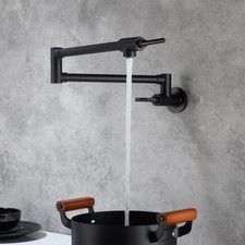 Pot Filler Faucet Wall Mount Matte Black