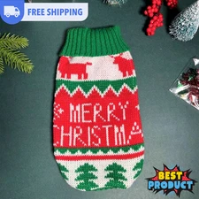 Christmas Dog Sweater Jumper Xmas Dog Costume Winter Warm Pet Cloth Vest Outfit