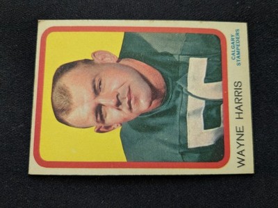 1963 Topps CFL Football Card # 19 Wayne Harris - Calgary Stampeders (EX)