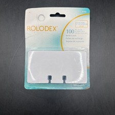 Rolodex Refill Cards 100 Count 67558 Plain White New Sealed