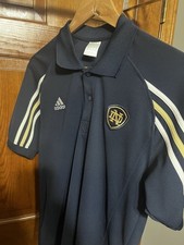 Adidas Shirt Mens S Notre Dame Fighting Irish ND Golf Polo Navy Blue