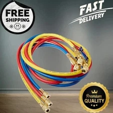 Yellow Jacket Plus II 29986 – 72" Ball Valve Hoses, 1/4", Set of 3 FREE SHIPPING