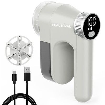 BEAUTURAL Fabric Shaver Rechargeable Lint Remover Electric Light Gray
