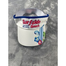 Surfside Beach Full Half Marathon Visor Boco Gear White Blue Athletic Women