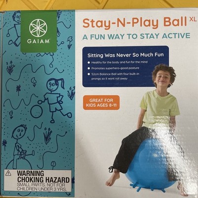 Gaiam Kids Stay-N-Play Children's Balance Ball-Flexible School Chair-Opened Box