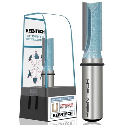 Keentech Straight Router Bit 1/2 Shank 1/2 Cutting Diameter X 1-1/4 Cutting