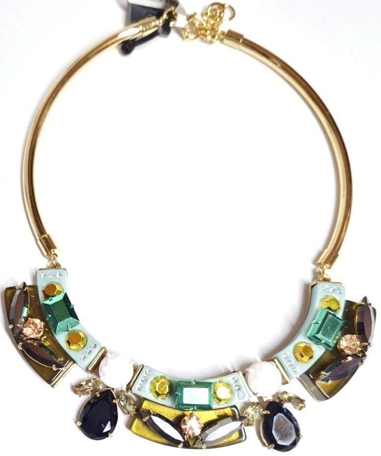 Collar J.Crew Lucita y Cristal Verde Amarillo Multicolor Oro Claro Buey Foto 2 de 4