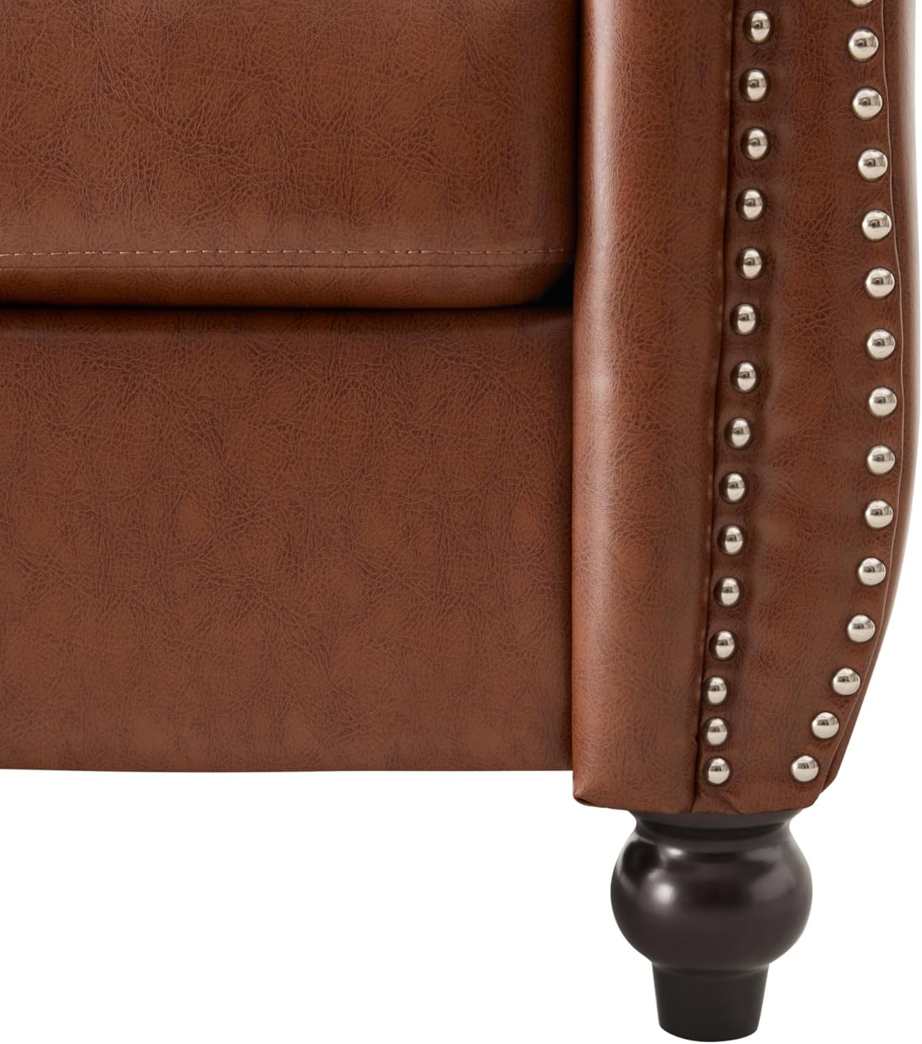 Lucine Chesterfield Club Chair in Cognac and Dark Brown Leather