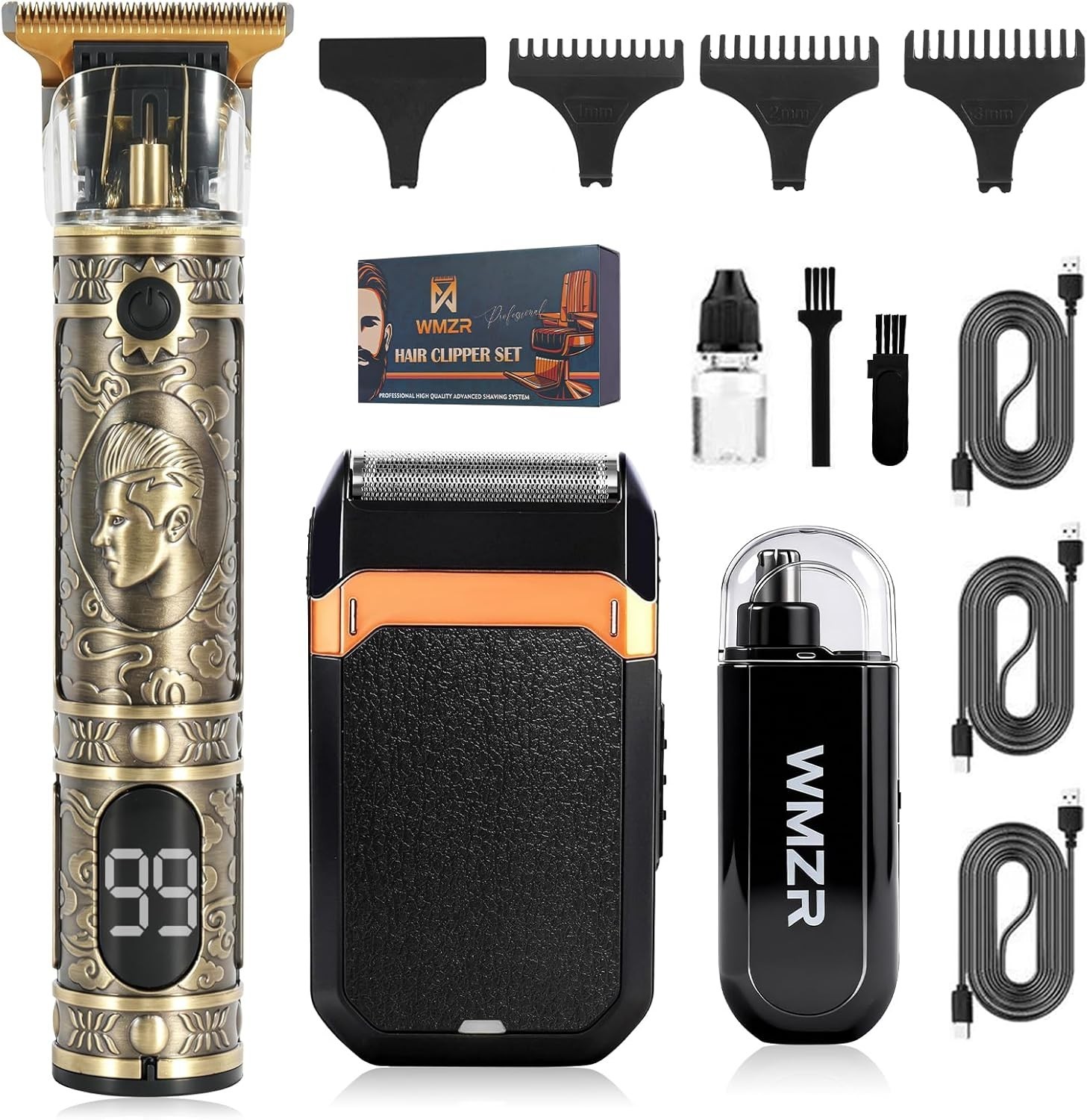 Hair Clipper and Trimmer Set Barber Clippers Set for Men, Pr