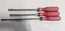 Mac Tools Screwdriver 3pc Set Flat Slotted Hard Red Handle Pkr8 Pkr8a Pn10