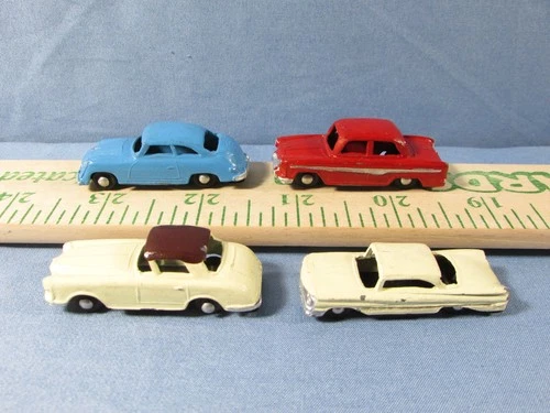 4-Vtg AHI Diecast Cars 1:87 1961 Ford-Porsche-Mercedes 300 1960s Japan Matchbox