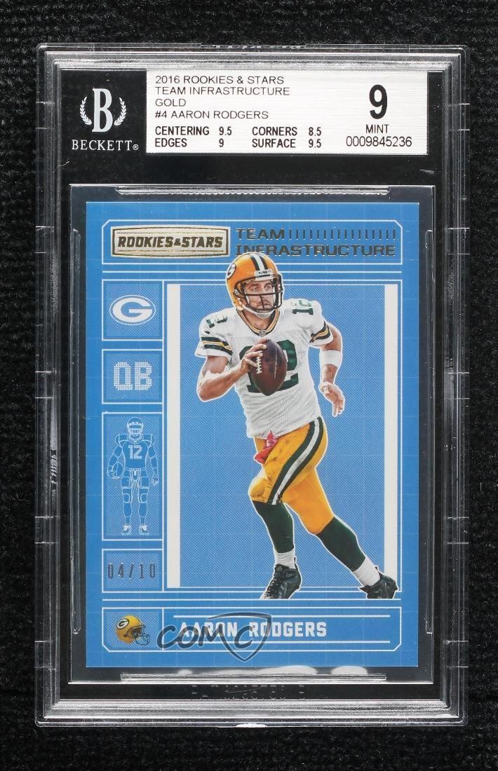 2016 Panini Rookies & Stars Team Infrastructure Gold 4/10 Aaron Rodgers #4 4e4