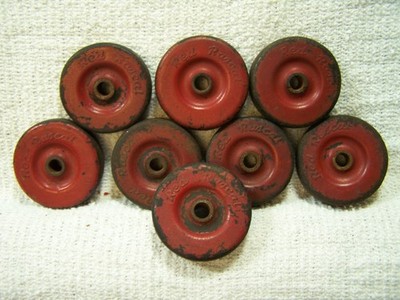 Vintage Red Rascal Wheels, Steel Axle Center, 1.75'' x .5'', Hard Rubber
