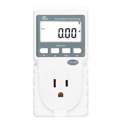 Poniie PN2000 Plug-in Kilowatt Electricity Usage Monitor Electrical Power Con...