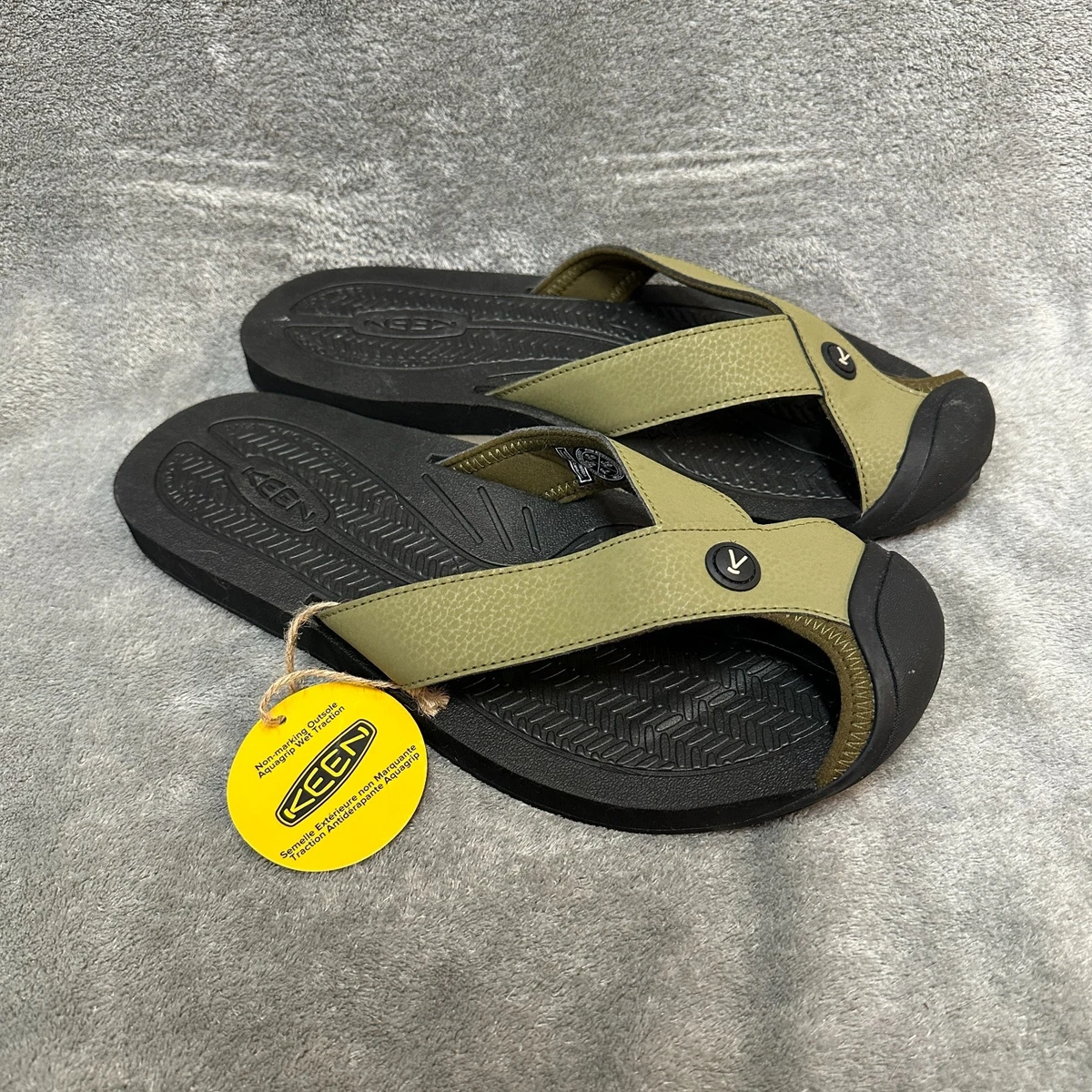 Flip Flop Green Leather Upper Sandals for Men for sale | eBay display picture 1