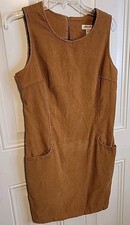 Eddie Bauer Vtg. Womens Brown Corduroy Jumper Size 2 100 Cotton Full Back Zip