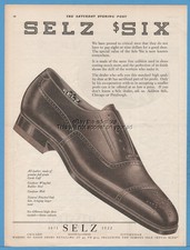 1922 Selz Six Leather Shoes Chicago Pittsburgh 1920s Mens Fashion Footwear Ad