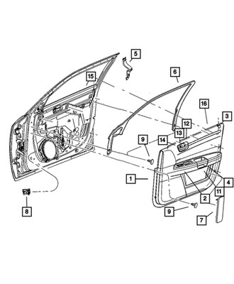 Genuine Mopar Door Window Opening Molding Left UX81XXXAG