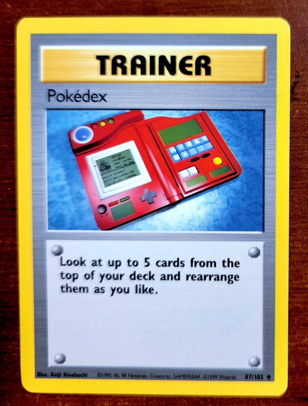1999 Pokémon TCG Trainer Card Pokedex Base 87/102 Regular NM!