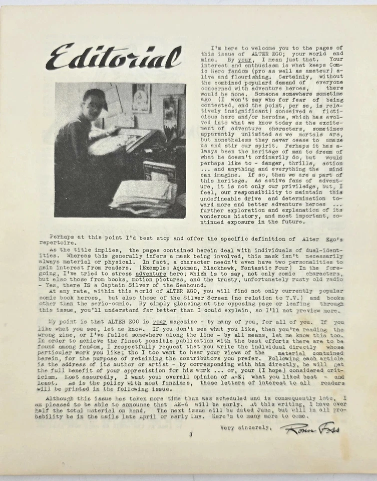 Alter Ego #5 Winter 1962-63 Early Comic Book Fanzine -Rare - Image 4 of 4