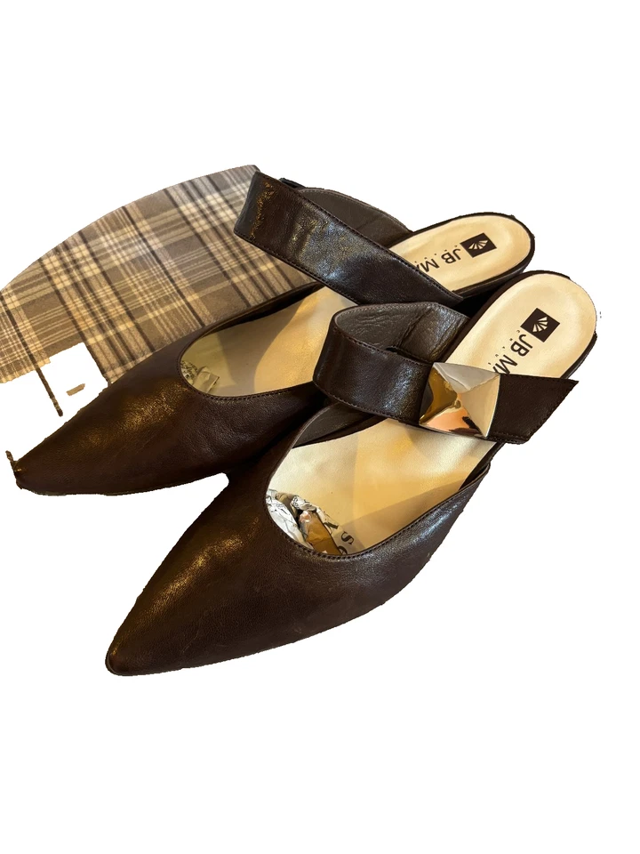 JB MARTIN sabots mules en cuir marron pointure 41 - Photo 1/4
